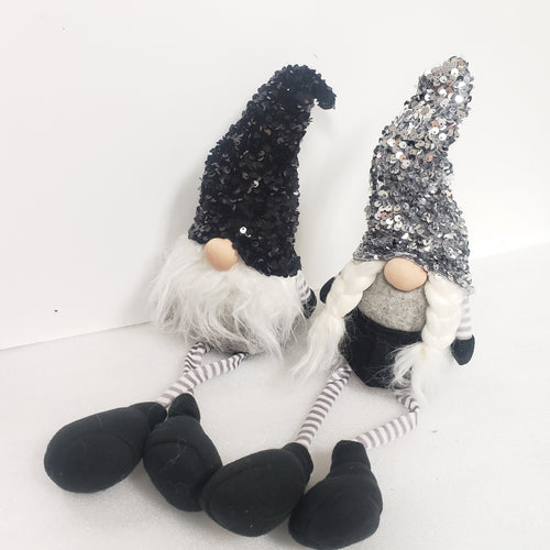 Sitting Sequin Hat Christmas Gnome