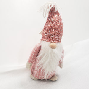 Pink Checkered Christmas Gnome
