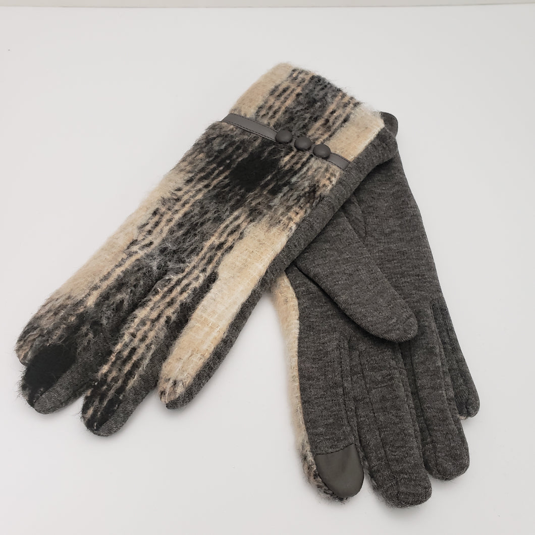 Winter Texting Gloves - Grey and Beige