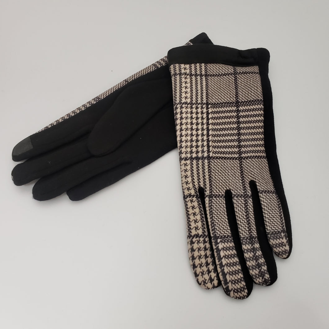 Winter Texting Gloves - Black Plaid