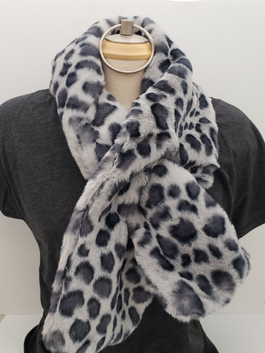 Grey Animal Print Scarf