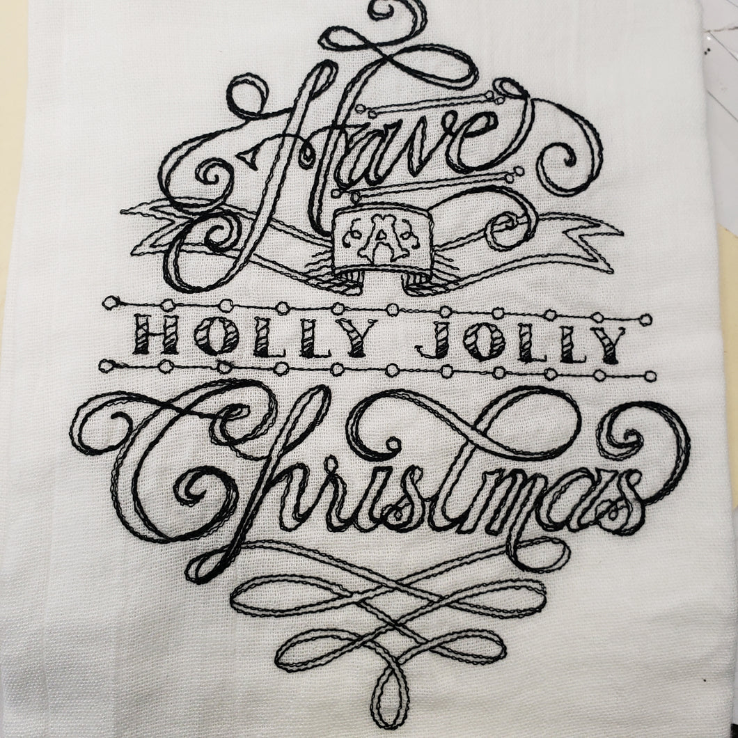 Holly Jolly Christmas Tea Towel NUF60
