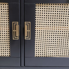 TV unit or Low Buffet in Caviar by Dixie Belle with Cane Doors and Hairpin Legs