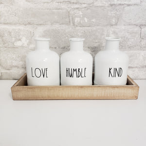 Kind Humble Love Vase Display - White