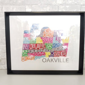 Topographic Map of Oakville Framed Print