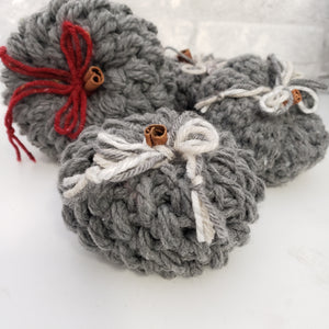 Dark Grey Crochet Pumpkin in 2 sizes
