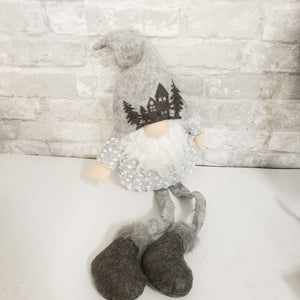 Nordic Grey Shelf Sitting Gnome
