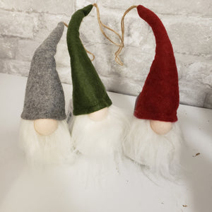 LED Light Up Gnome Ornament- Red, Green, or Grey