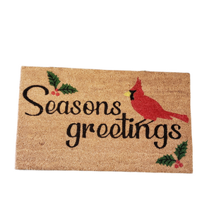 Season's Greetings Winter Front Door Mat