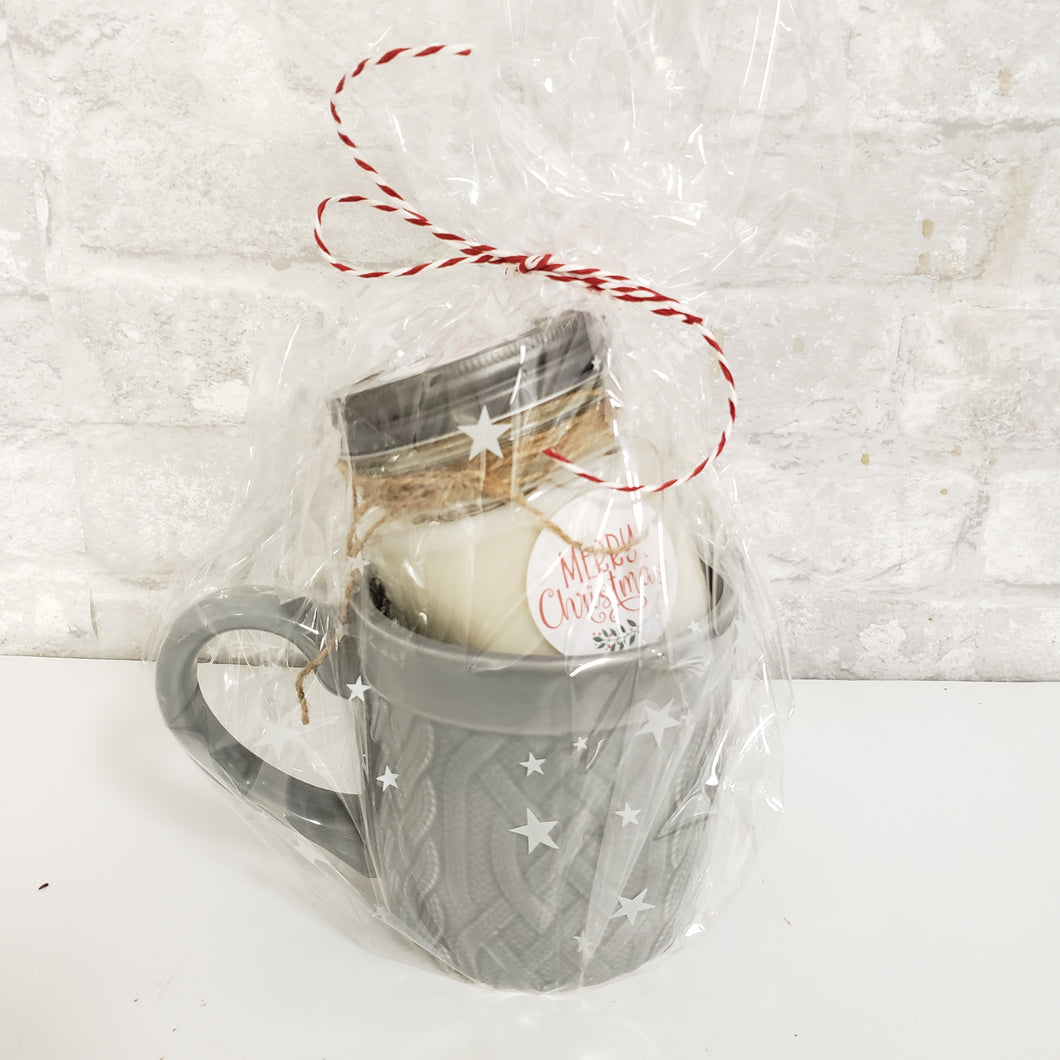 Gift Basket - Sweater Mug with Christmas Soy Candle