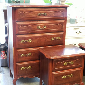 French Provincial Tall Boy Dresser in Anchor by Silk Mineral Paint