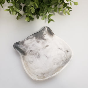 Cat Shaped - Resin Ring Dish - Greys