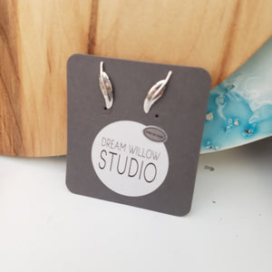 Feather Stud Earrings - Sterling Silver