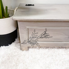 Wood Chest Trunk or Coffee Table or Entrance Bench in Bleached Wood Technique