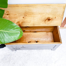 Wood Chest Trunk or Coffee Table or Entrance Bench in Bleached Wood Technique