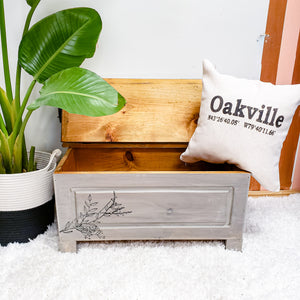 Wood Chest Trunk or Coffee Table or Entrance Bench in Bleached Wood Technique