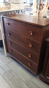 Vintage Tall Boy Dresser with Legs in Damask by Fusion Mineral Paint