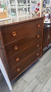 Vintage Tall Boy Dresser with Legs in Damask by Fusion Mineral Paint