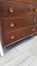 Vintage Tall Boy Dresser with Legs in Damask by Fusion Mineral Paint