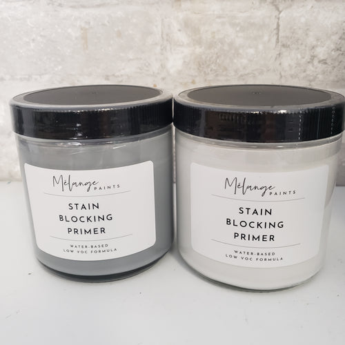 Stain Blocking Primer - Melange Paint - Grey or White -16 oz