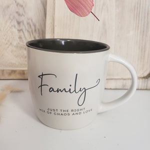 Family Just the Right mix of Chaos and Love Ceramic Mug