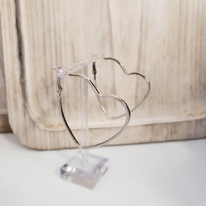 Heart Hoop Earrings - Stainless Steel