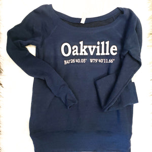 Dark Blue Oakville SweatShirt - White Text