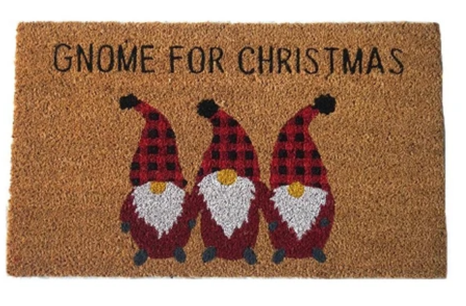 Gnome for Christmas Front Door Mat