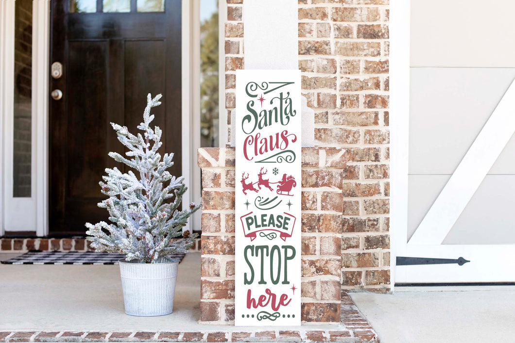DIY KIT - Christmas Porch Sign Santa Stop Here