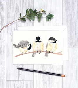 Winter Chickadees Card CHA2 Note Card