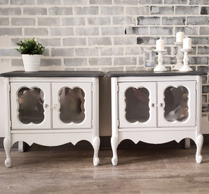 Side Tables / Night Stands in Ash and Sterling