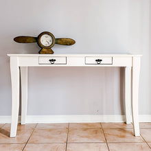 Console / Sofa Table Casement White with Black Hardware