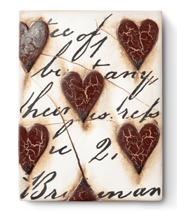 T01 HEARTS W/SCRIPT - RED - Sid Dickens Tile - RETIRED