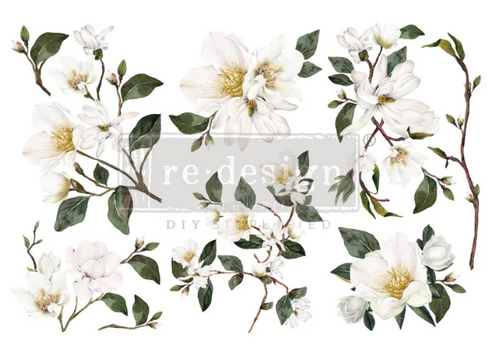White Magnolia - Redesign with Prima Decor Small Transfer