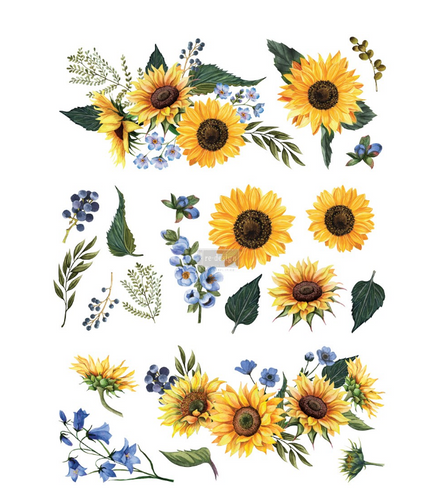 Sunflower Fields - Redesign with Prima Decor Transfer