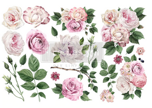 Delicate Roses- Redesign with Prima Decor Small Transfer