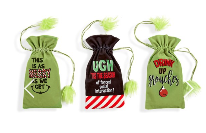 Grouch Wine Bottle Bags - 3 Design Options