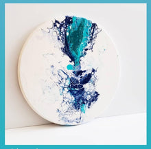 Private Party Project - Paint Pouring Fluid Art- Your Choice - Create 4 Coaster / Canvas Art/ Round Canvas/ Round Tray