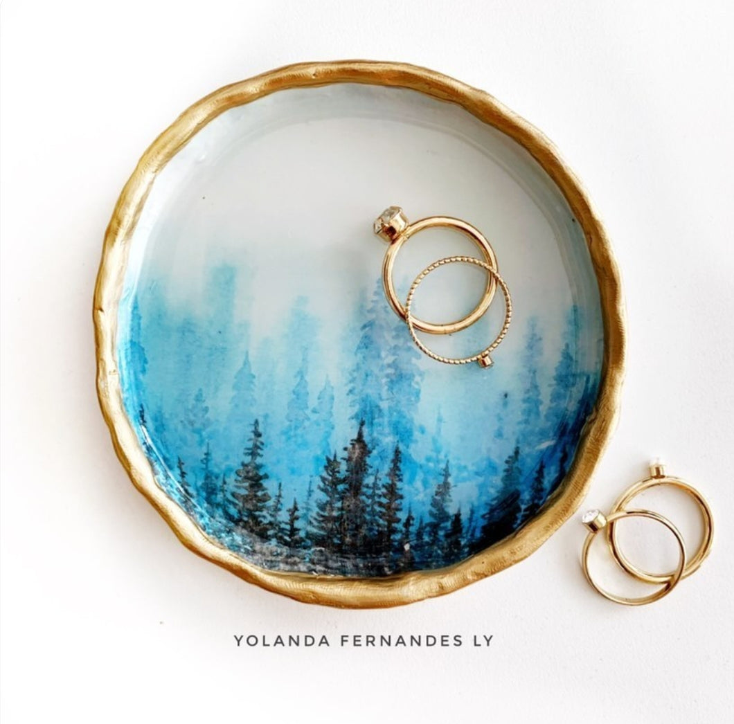 Misty Forest- Resin Ring Dish