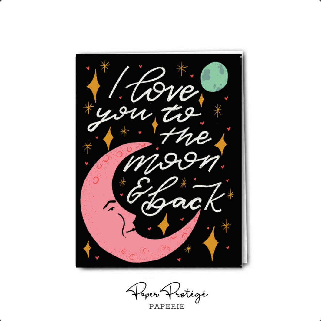 I love You to the Moon and Back Card Valentine's Day