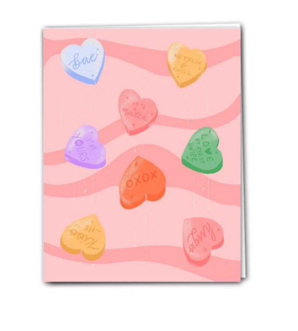 Love Hearts Valentine's Day Birthday Card