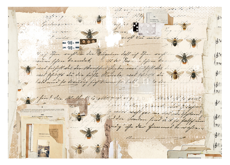Mysterious Notes- Redesign with Prima Decor Decoupage Rice Paper