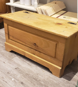 Wood Chest Trunk or Coffee Table or Entrance Bench in Bleached Wood Technique