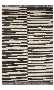 Alice Abstract Area Rug in Cream/Charcoal 6'5 x 9'2ft