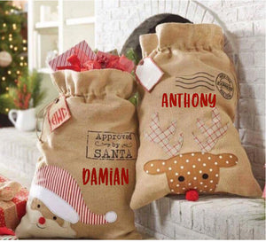 DIY KIT - Santa Sack - Personalize with Name - 3 Design Options