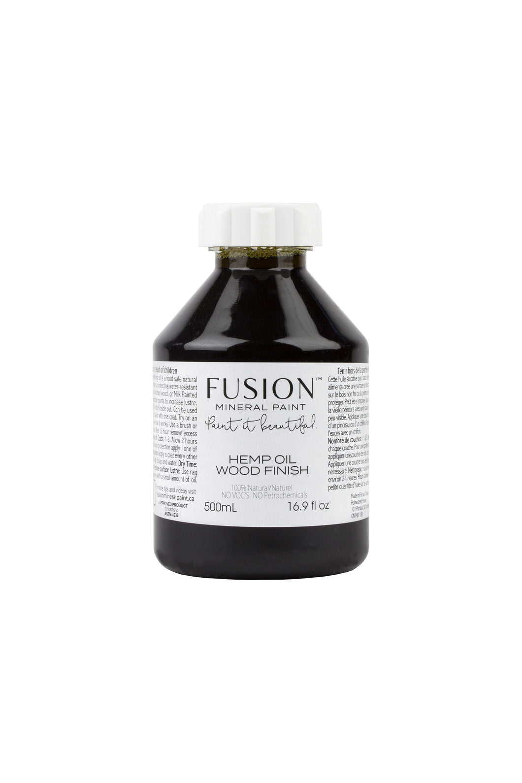 Hemp Oil Wood Finish 60ml, 250 ml or 500ml Fusion Mineral Paint