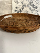 Round Wicker Tray 15inch round with handles