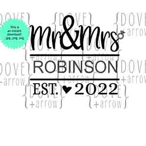 Mr and Mrs Wedding SvG Design File