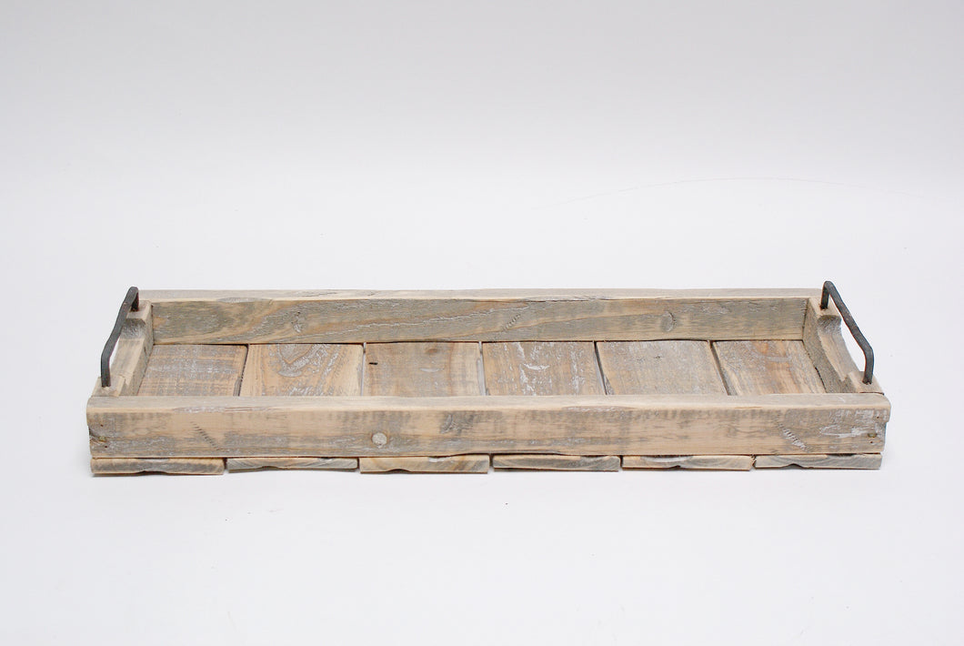 Wooden Trays with Handles - White Washed