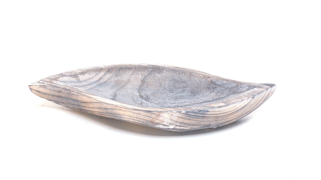 Wooden Dough Bowl Style Swirl Dish